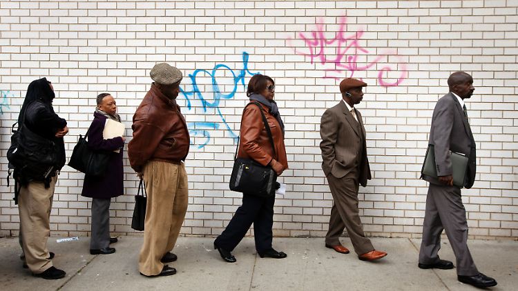Jobs als Wahlkampfthema: Arbeitssuchende in New York.