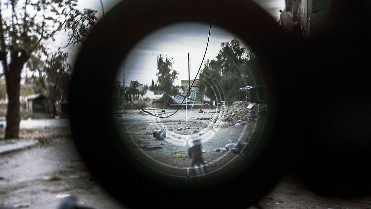 Sicht eines Scharfschützen in Aleppo.