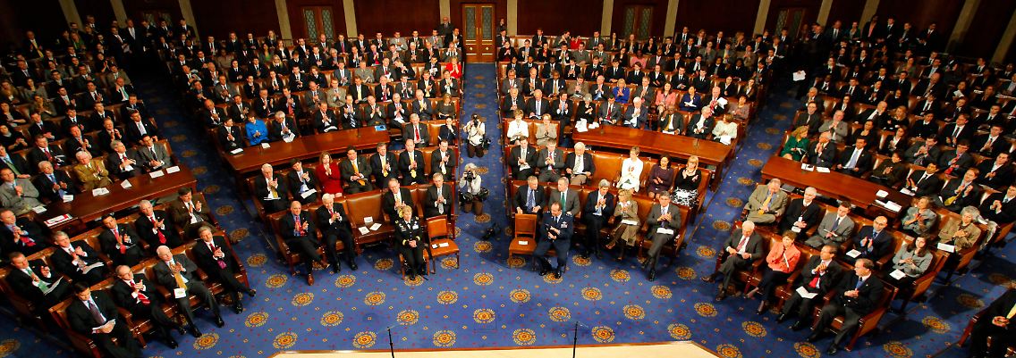 Senat und Abgeordnetenhaus bilden gemeinsam den "Kongress", das Parlament der USA.
