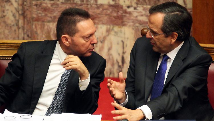 Verwalter leerer Kassen: Ministerpräsident Antonis Samaras (rechts) und Finanzminister Yannis Stournaras.