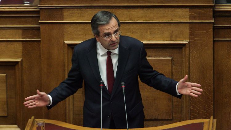 Premierminister Antonis Samaras warb eindringlich für den Sparkurs.