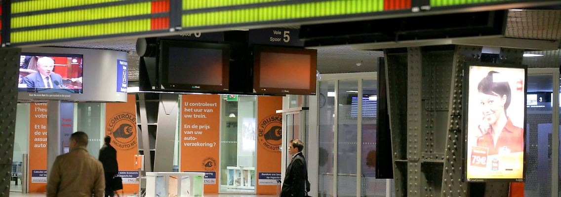 Bahnhof Brüssel-Süd bei einem früheren Streik.
