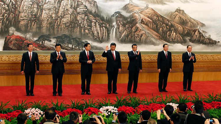 Der neue Ständige Ausschuss des Politbüros der KP China.