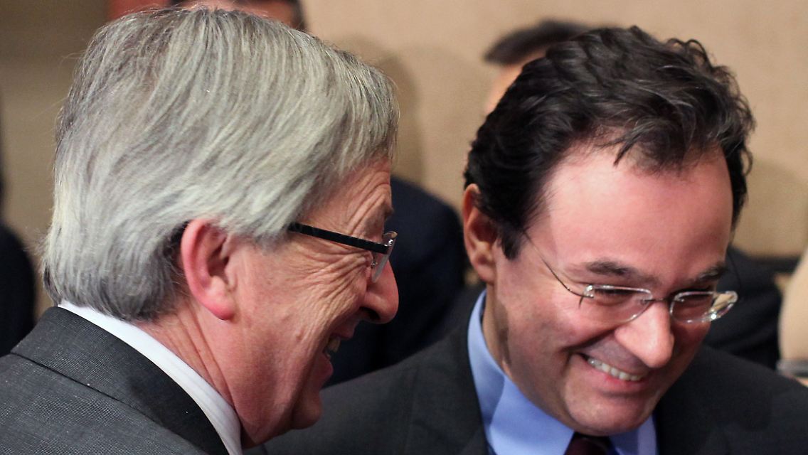Jean-Claude-Juncker mit Griechenlands Finanzminister Giorgos Papakonstantinou.