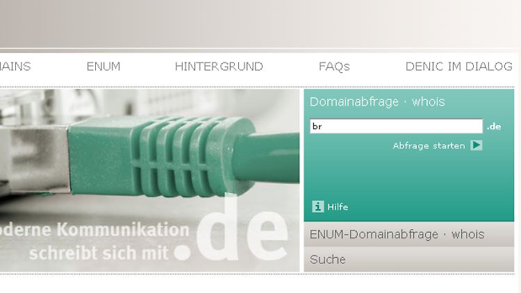 Unter denic.de kann der Inhaber jeder ".de-Domain" abgefragt werden.