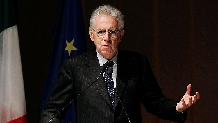 Mario Monti bei seinen Ausführungen in Mailand.