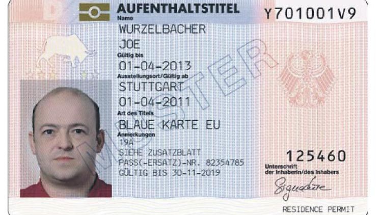 So sieht die Blue Card aus.