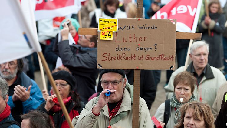Immer wieder war in der Vergangenheit gegen das Streikverbot in diakonischen Einrichtungen demonstriert worden.