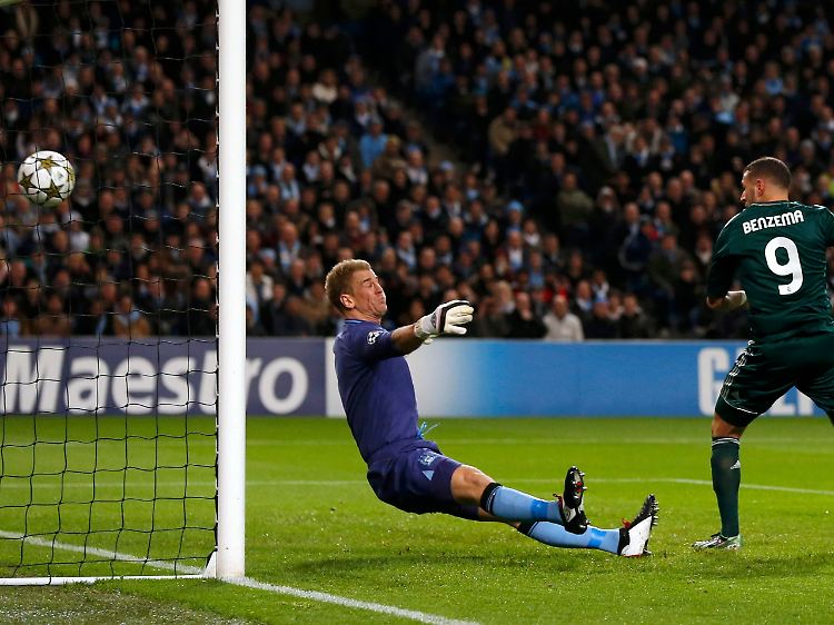 Karim Benzema brachte Real Madrid bei Manchester City in Führung, am Ende hieß es 1:1.