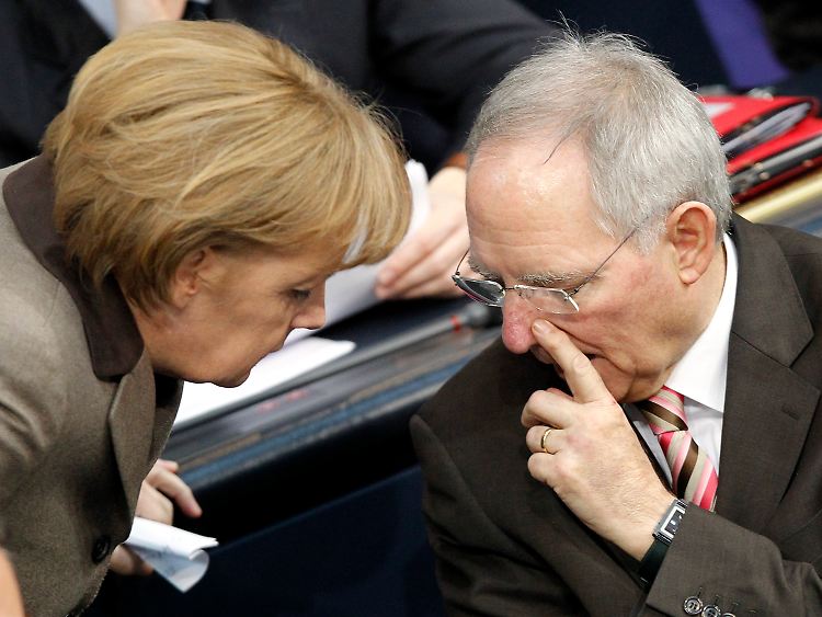 Schäuble und Merkel wollen sparen. Ab 2011.