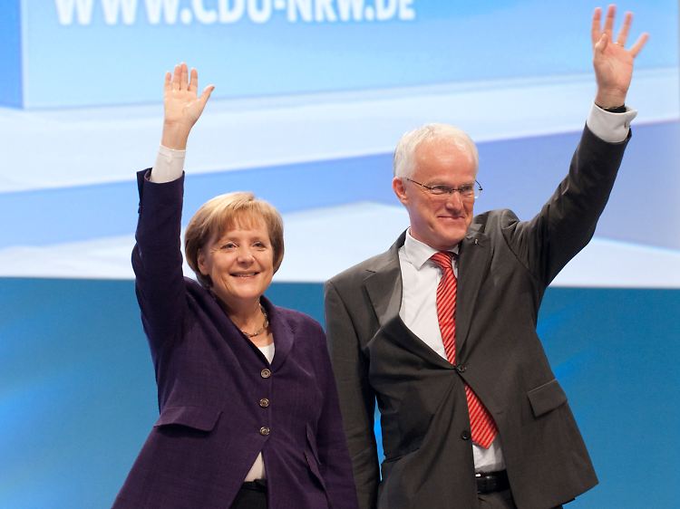 "Bund und Land, Hand in Hand": Merkel und Rüttgers.