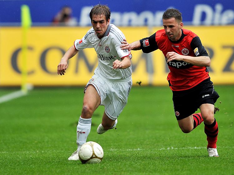 Philipp Lahm konnte gegen offensive Frankfurter selbst keine keine Akzente nach vorn setzen.