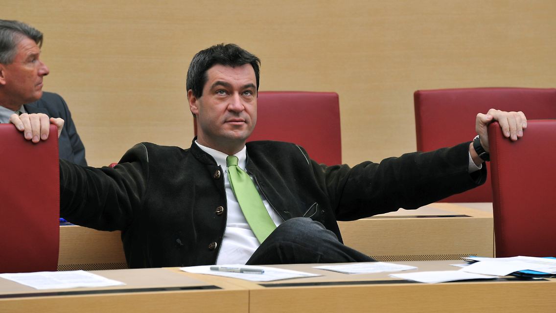 Hier ist Bayern: Söder im Landtag in München.