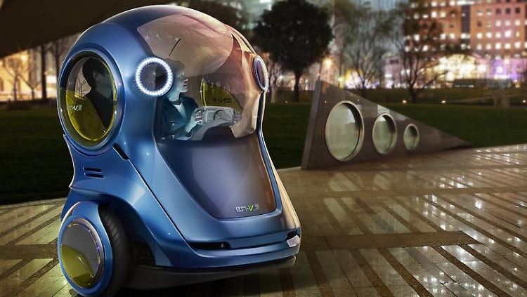 Auto oder Roboter? Die "Electric Networked Vehicles" von GM sehen aus wie aus einem Science-Fiction-Film.