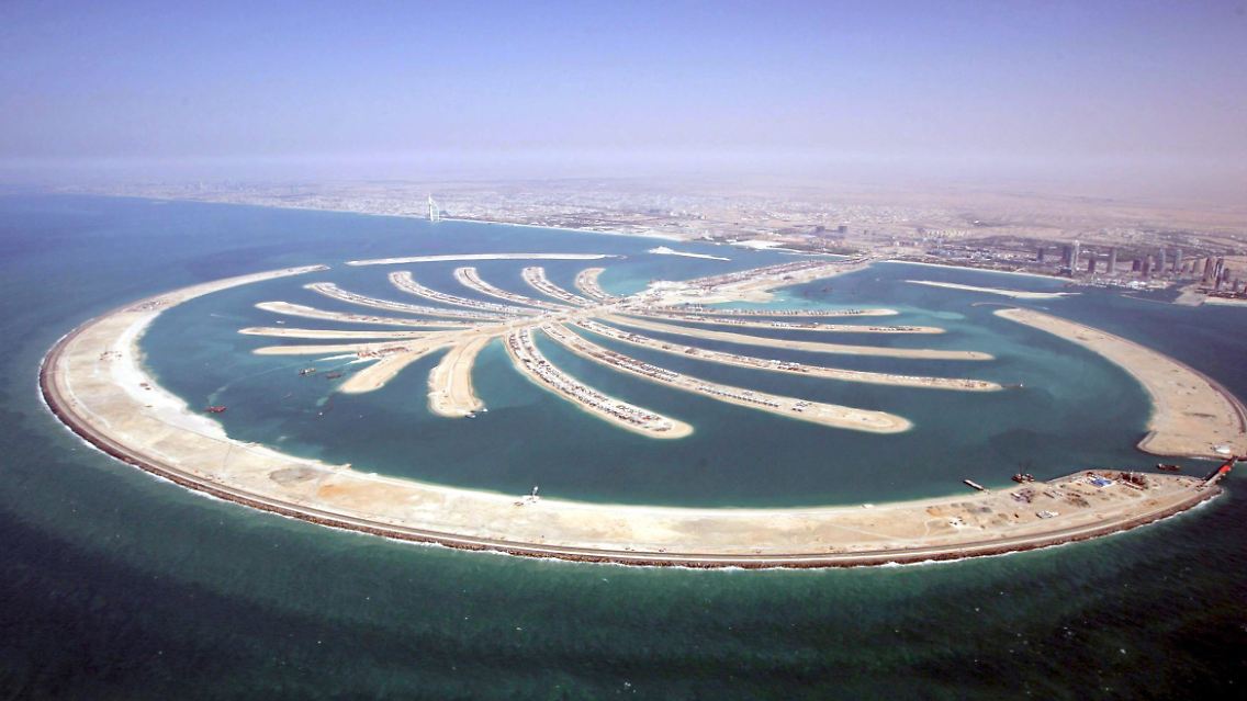 Die künstliche Insel in Palmenform vor Dubai ist von der Firma Nakheel errichtet worden.