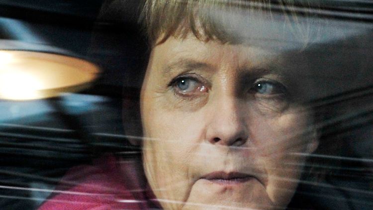 Merkel auf dem Weg zum EU-Gipfel in Brüssel.