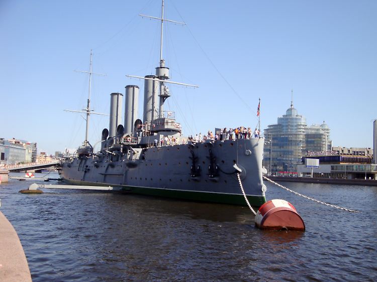 Der Panzerkreuzer "Aurora" gab 1917 den Startschuss zur Oktoberrevolution.