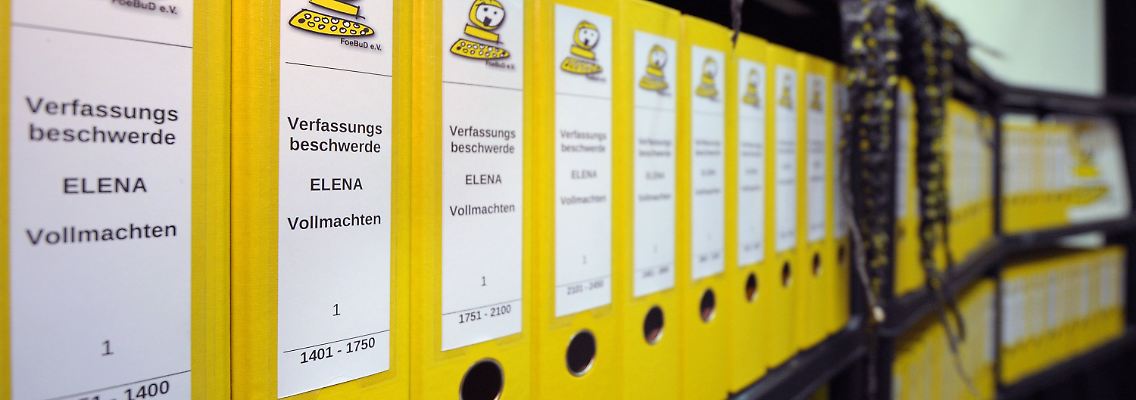 Die Verfassungsbeschwerden gegen "Elena" füllen 60 Aktenordner.