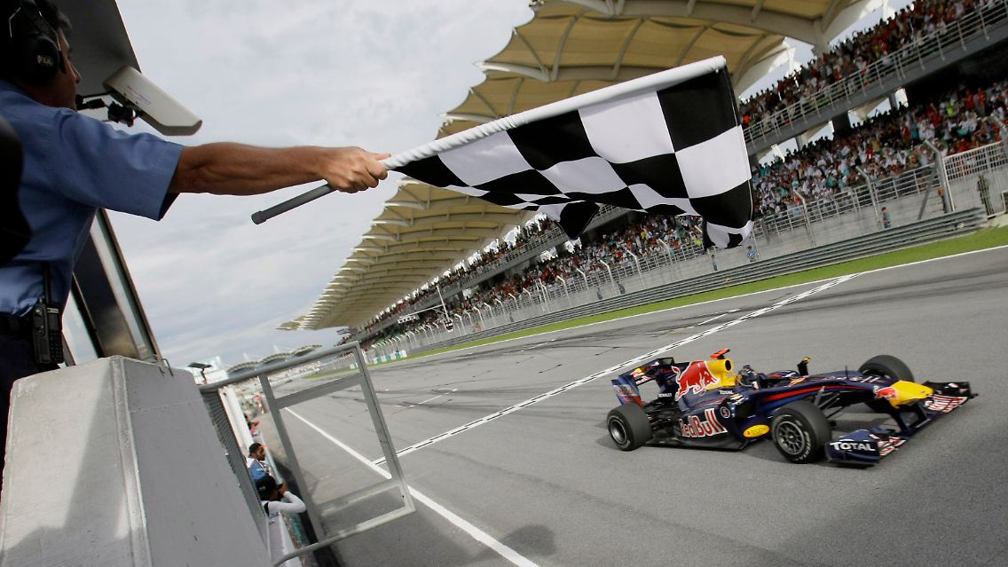 Fast ein Start-Ziel-Sieg zur ersten Top-Platzierung der Saison: Sebastian Vettel im Red Bull.