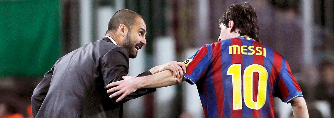 Und jetzt gegen Arsenal: Lionel Messi und sein Trainer Josep Guardiola.