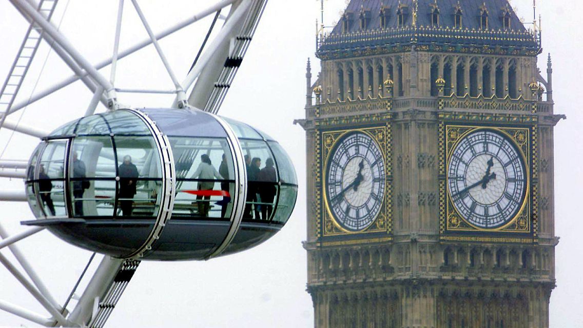 Das Riesenrad in London ist eine beliebte Touristenattraktion.