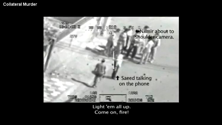 Das Video ist mit Hinweisen auf die Journalisten "Namir" und "Saeed" versehen.