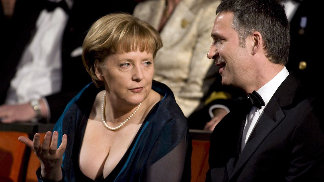 Der Moment der Überraschung: Merkel in Oslo.