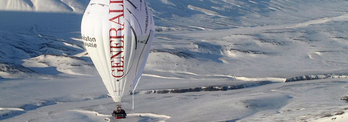 Der Ballon kurz nach dem Abflug auf Spitzbergen.