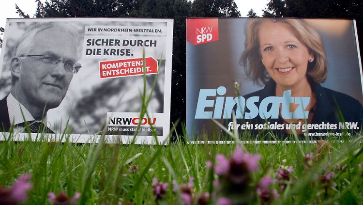 Jürgen Rüttgers setzt auf Schwarz-Gelb, Hannelore Kraft auf Rot-Grün. Beide Konstellationen sind unwahrscheinlich.