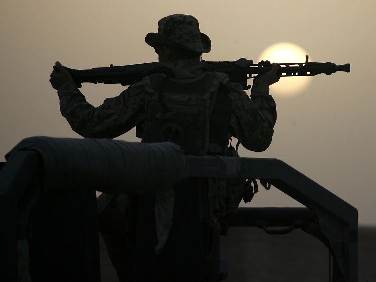 Ein Bundeswehrsoldat bei Kundus.