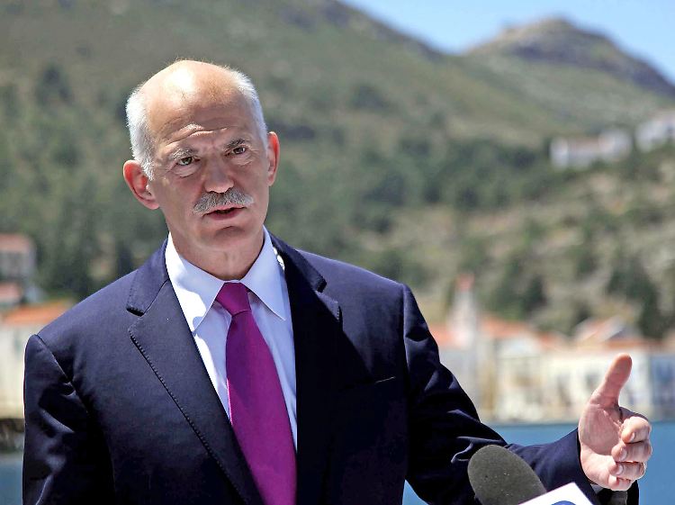 Macht sich auf nach Ithaka: Der griechische Ministerpräsident Papandreou bei seiner Fernsehansprache.
