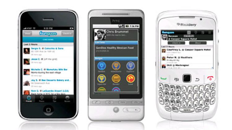 Foursquare hält schon jetzt für die gängigen Smartphones Software bereit.