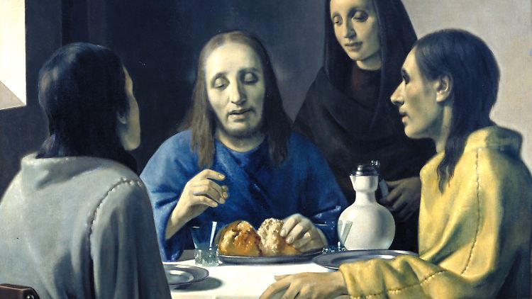 Das Jan Vermeer nachempfundene Gemälde "Christus und die Jünger in Emmaus" von Han van Meegeren.