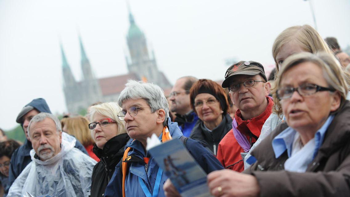Trotz schlechten Wetters war die Stimmung zum Abschluss des Kirchentags sehr gut.