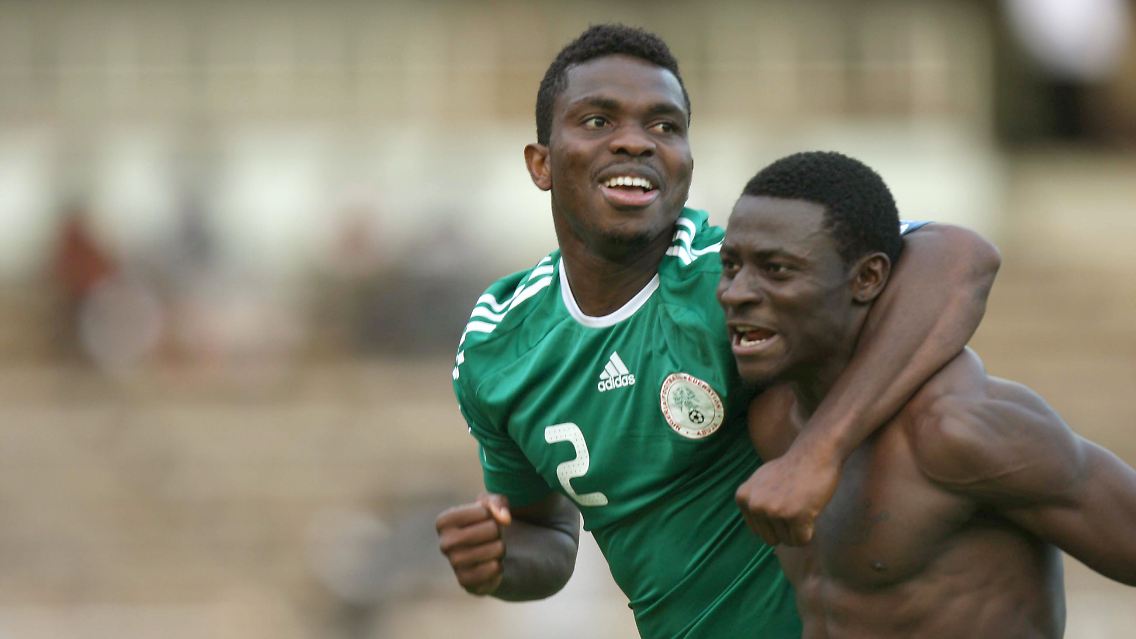 Nach der erfolgreichen WM-Qualifikation: Joseph Yobo und Obafemi Martins.