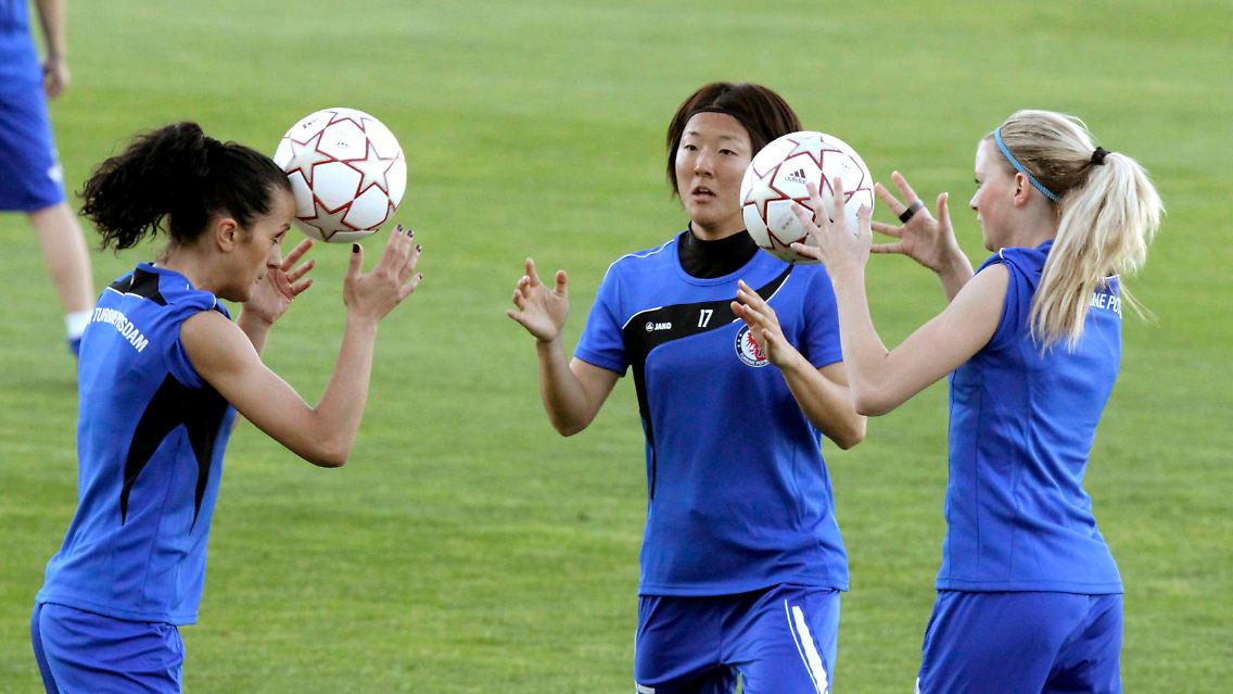 Drei Turbinen beim Training. Die Potsdamerinnen sehen sich als leichte Favoriten.