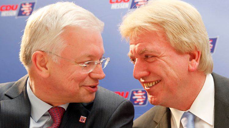 Bouffier (rechts) soll neuer CDU-Chef in Hessen werden und könnte auch Ministerpräsident werden.