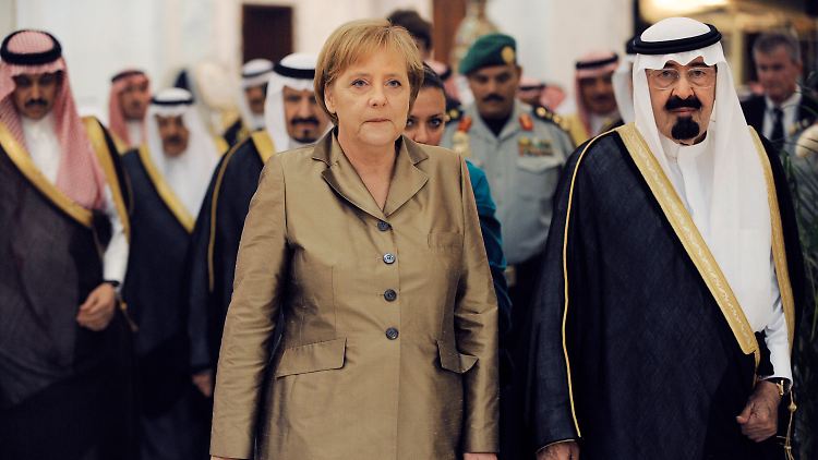 Merkel mit König Abdullah.