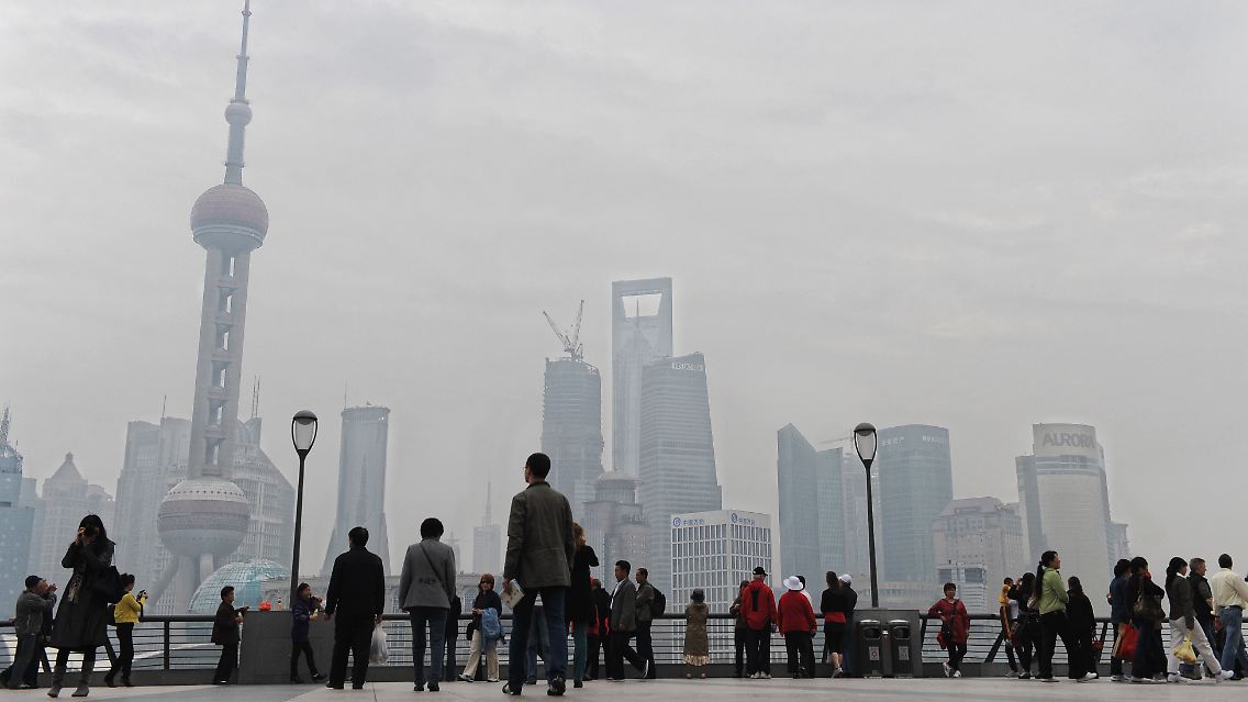 Blick auf die größte chinesische Stadt Shanghai.