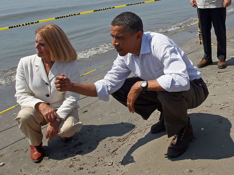 US-Präsident Obama informiert sich vor Ort über die Ölkatastrophe.
