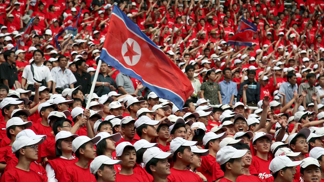 Das ist mal eine Party: Nordekorea feiert seine WM-Teilnehmer.