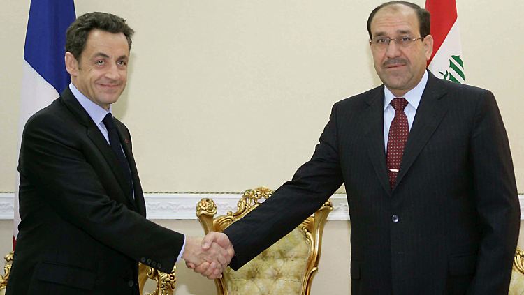Sakozy und Maliki im Februar 2009 in Bagdad.
