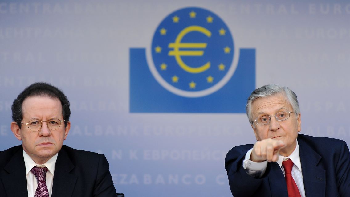 EZB-Chef Jean-Claude Trichet mit dem portugiesischen Vizepräsidenten Vitor Constancio.