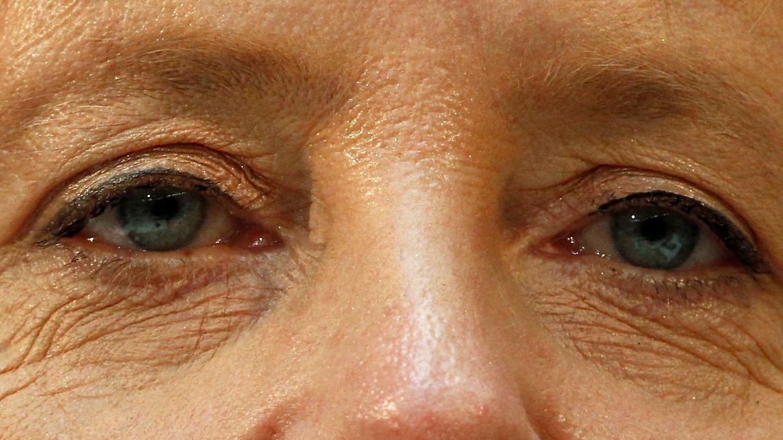 Angela Merkel - mit festem Blick.