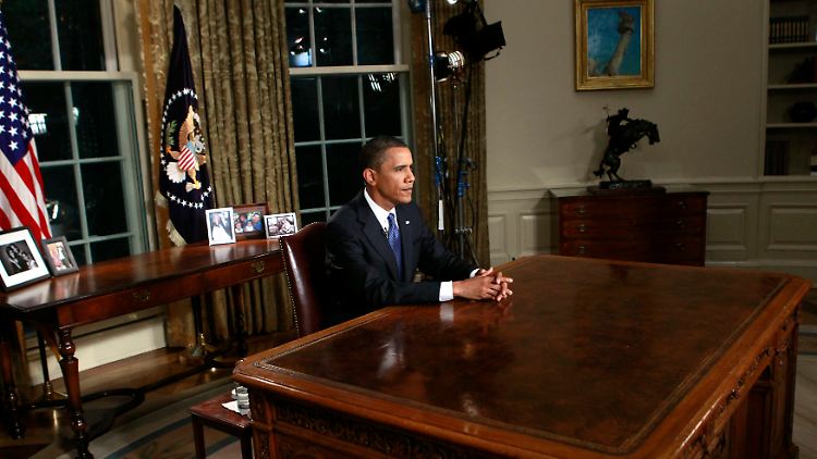 Es war die erste Rede, die Obama hinter seinem Schreibtisch im Oval Office sitzend hielt.
