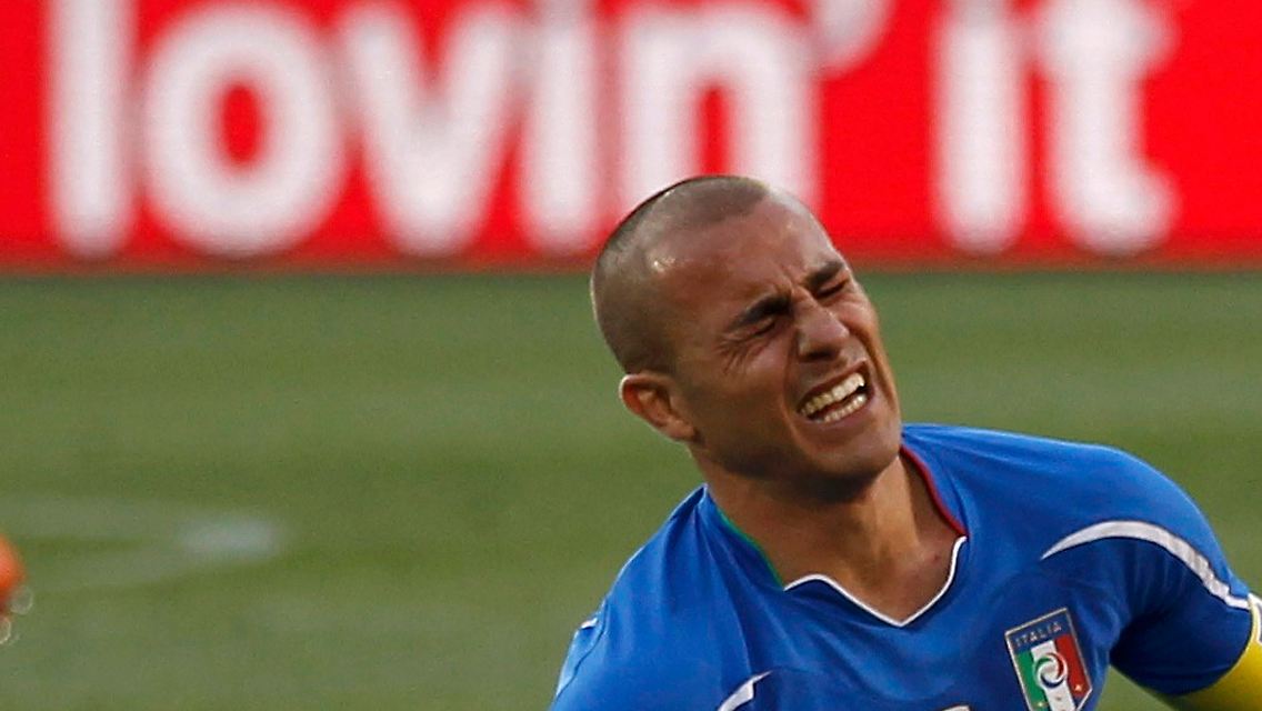 Ex-Weltfußballer Fabio Cannavaro, mit Schmerzen.
