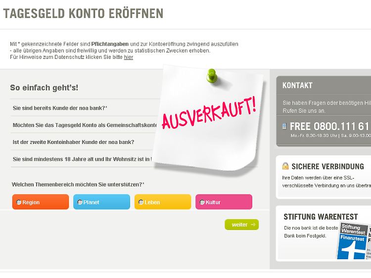 Die Noa Bank machte bereits vor Wochen auf sich aufmerksam, als sie kein Geld mehr von Anlegern sammeln wollte.