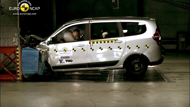 Mit nur drei Sternen schloss der Dacia Lodgy im aktuellen EuroNCAP-Crashtest am schlechtesten ab.
