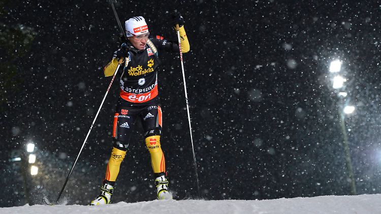Andrea Henkel auf dem Weg zum achten Platz.