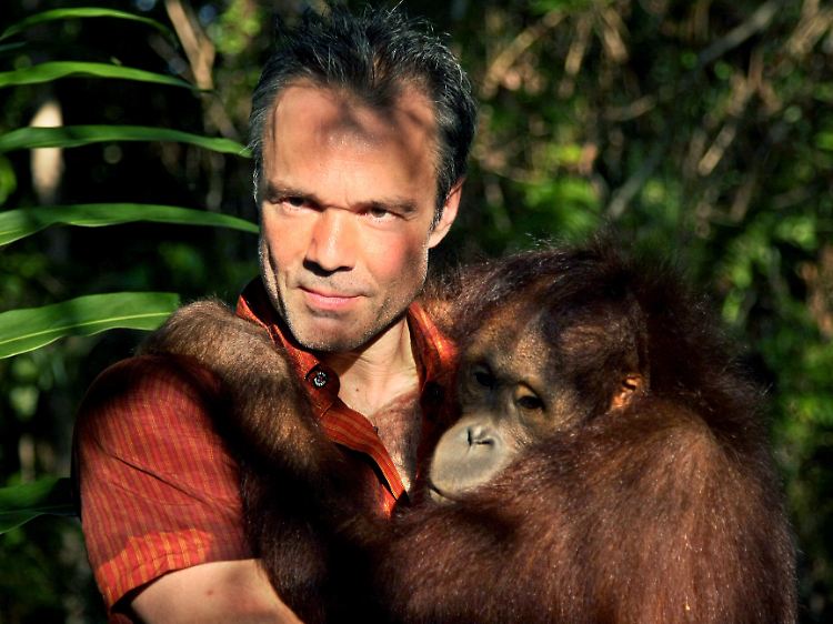 2008 drehte Hannes Jaenicke seine erste Dokumentation in der Reihe "Im Einsatz für ..." über die vom Aussterben bedrohten Orang Utans.